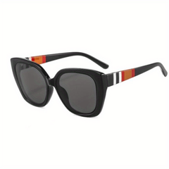 Men's Polarized Stripe PC Sunglasses Retro Cat Eye Shape