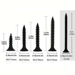100 Wood Screws Coarse Thread Deck Star Flat Head Rust Resistant Epoxy Coated