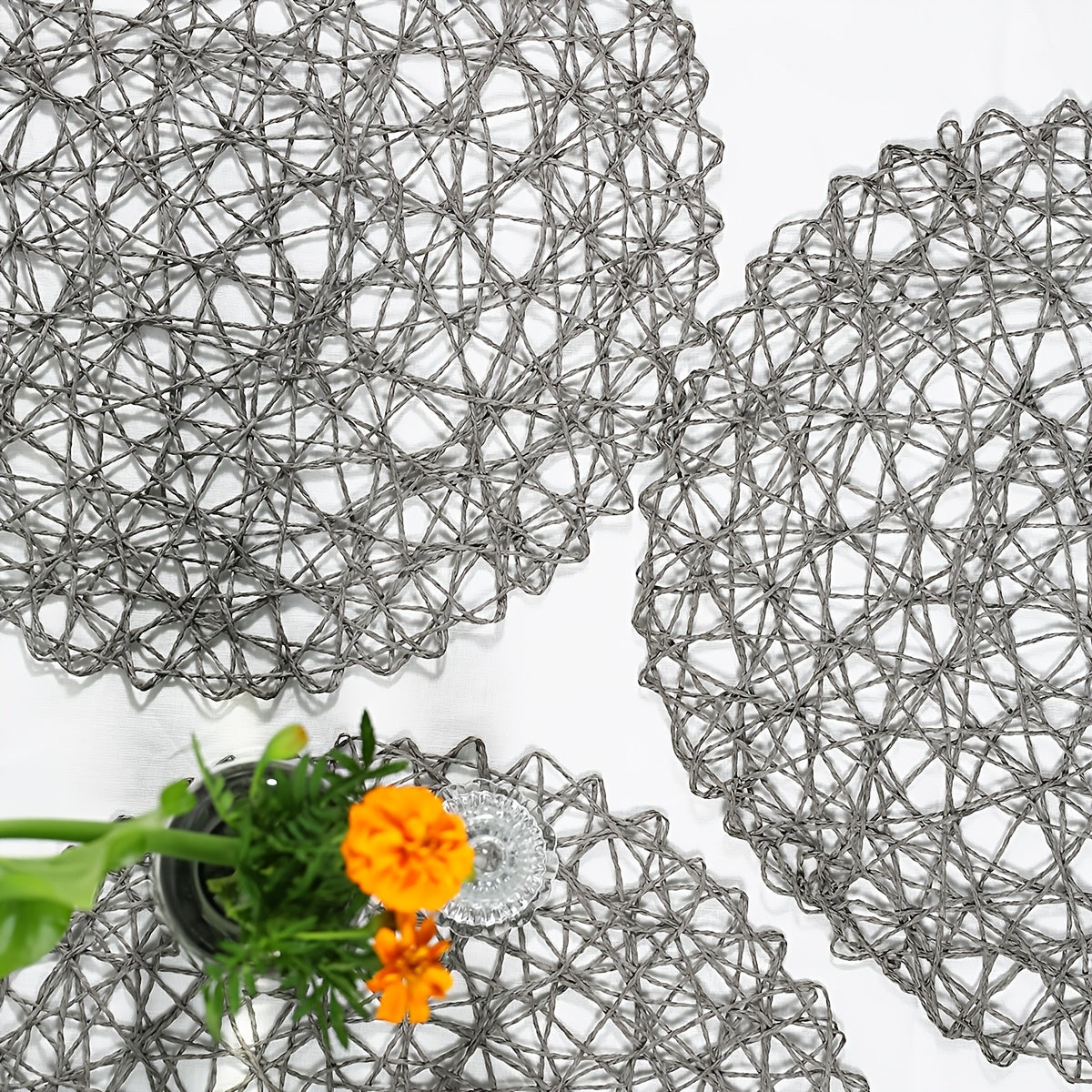 1pc Round Paper Placemat Home Living Room Decorative Mat