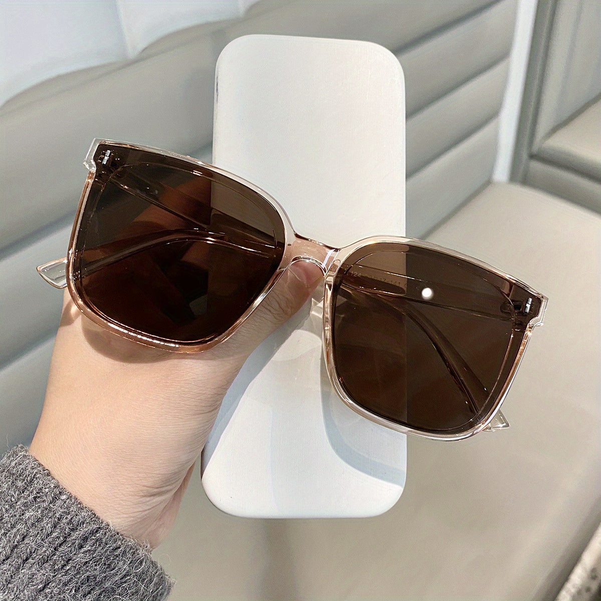 Girl's Oversized Sunglasses Plus Size Square UV Protection
