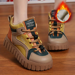 Women's Plush Winter High Top Board Shoes Height Increased Sneakers