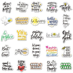 Inspirational English Stickers Classic Text Waterproof Stickers