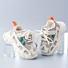 Boys Lightweight Anti-Slip Lace Up Sneakers for Outdoor Activities