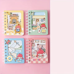 Set Of 4 Hand Account Book Pocket Coil Portable Loose leaf Novelty Small Book