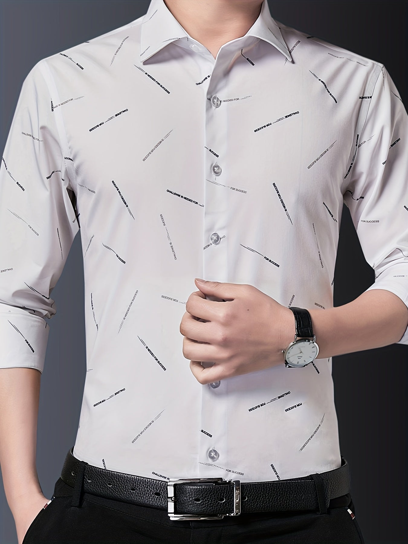 Men's Classic Button Up Shirt for Business Occasion