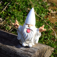 Rocker Gnome Garden Statue - Fun Addition to Garden Decor