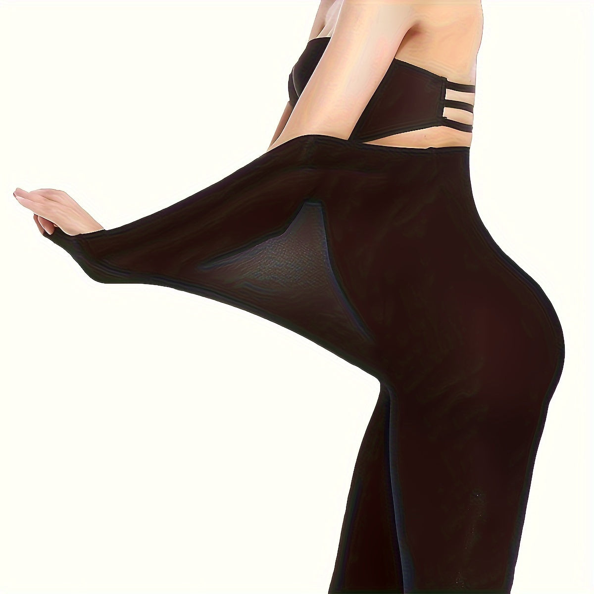 Solid Slim Tights Opaque High Waist Elastic Leggings Women's Stockings