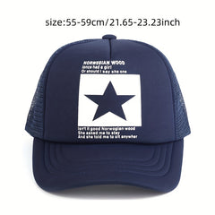Pentagram Print Mesh Trucker Hat Unisex Breathable Baseball Cap