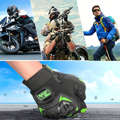 Touch Screen Motorcycle Riding Gloves with Hard Knuckle Protection