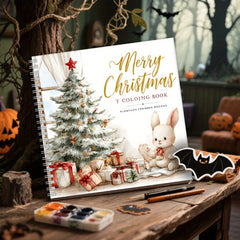 20x20cm Adult Coloring Book Spiral Binding Christmas Halloween Activity Book