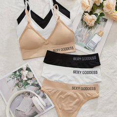 3 Sets Push Up Bra & Thong Lingerie