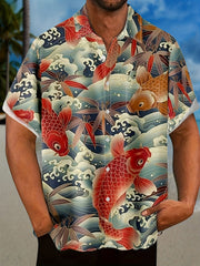 Men's Casual Short Sleeve Shirt for Summer Vacation Resort