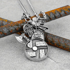 Vintage Viking Pendant Necklace Punk Hip Hop Style Necklace