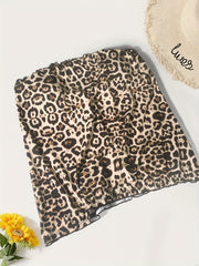  Leopard Print Tube Top & Panty Swimsuit Set