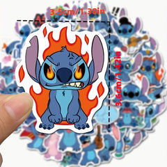 100pcs Stitch Stickers Waterproof Cartoon Decals Pink Designs Stitch Text