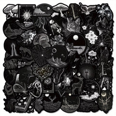 50pcs Dark Mystery Gothic Graffiti Stickers Vintage Vinyl Decals
