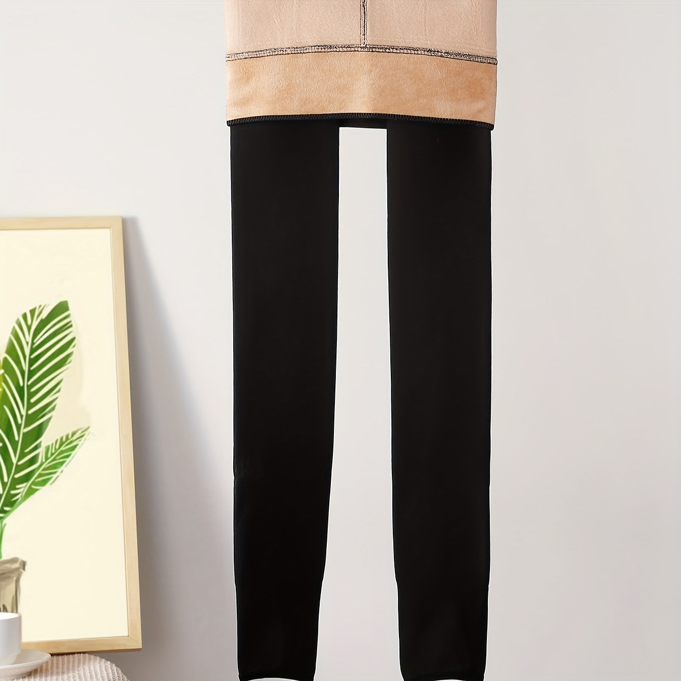 Plush Lined Winter Tights for Women