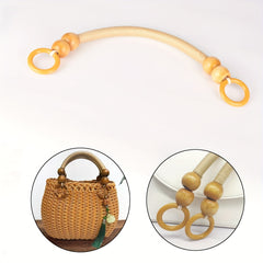 Vintage Woven Wood Beads DIY Handbag Handle Nylon Rope Wood Beads Beaded Handle