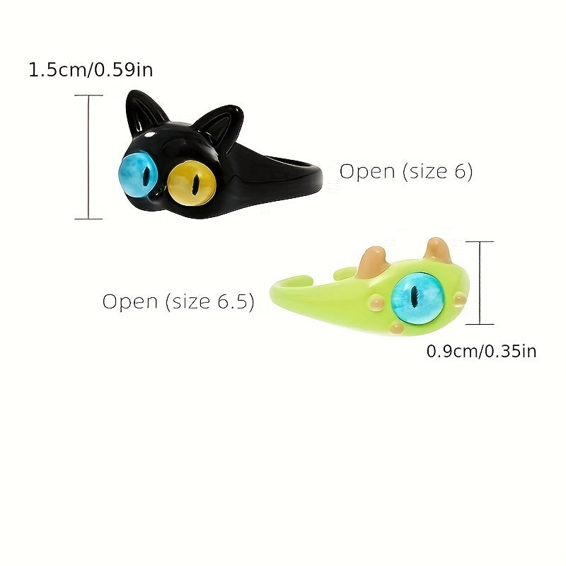 Double Eye Cat Ring For Men Daily Decoration Gift Family Friends