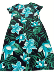 Women's Plus Floral Maxi Dress with Pockets