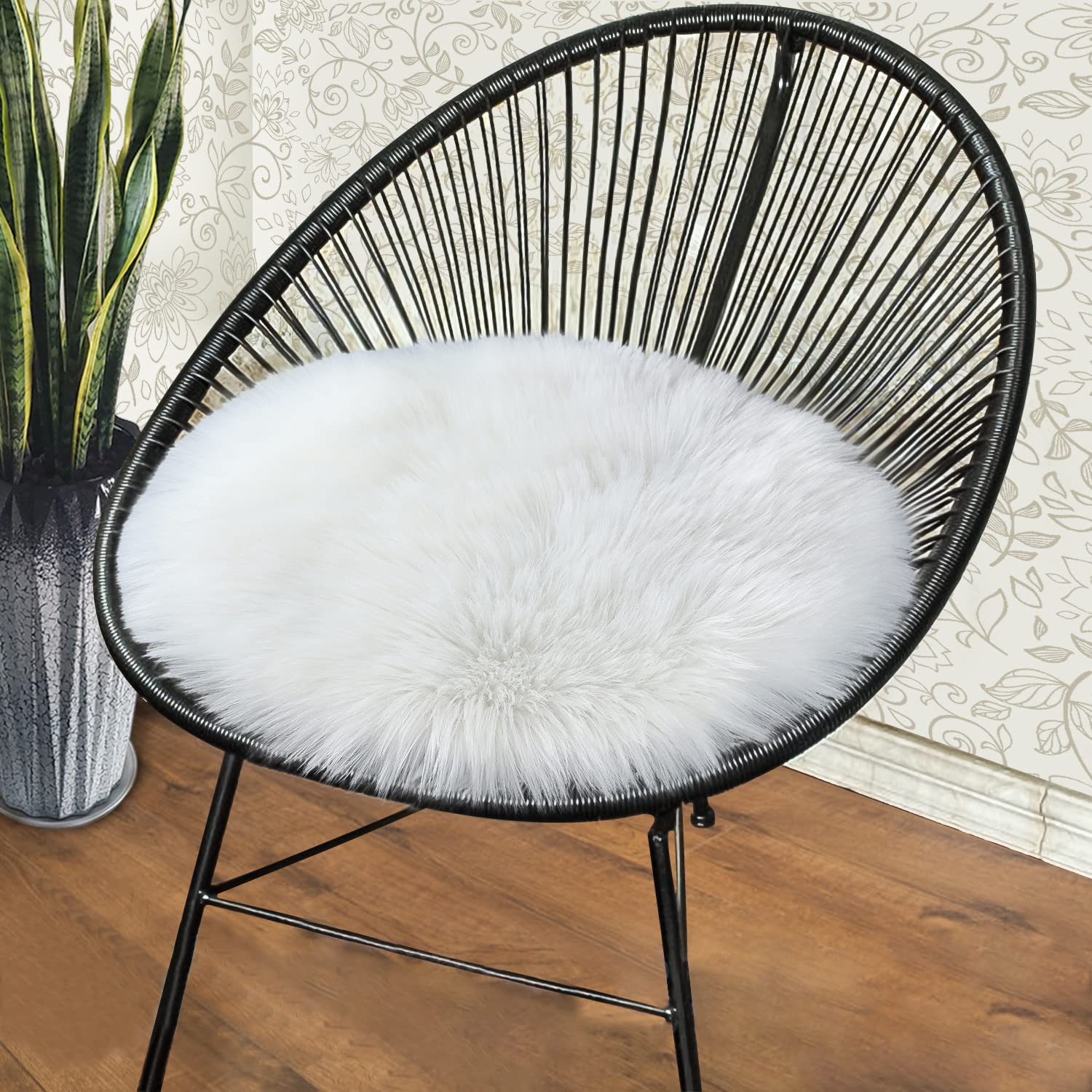 Round Plush Seat Cushion Chair Cover Soft Area Rug