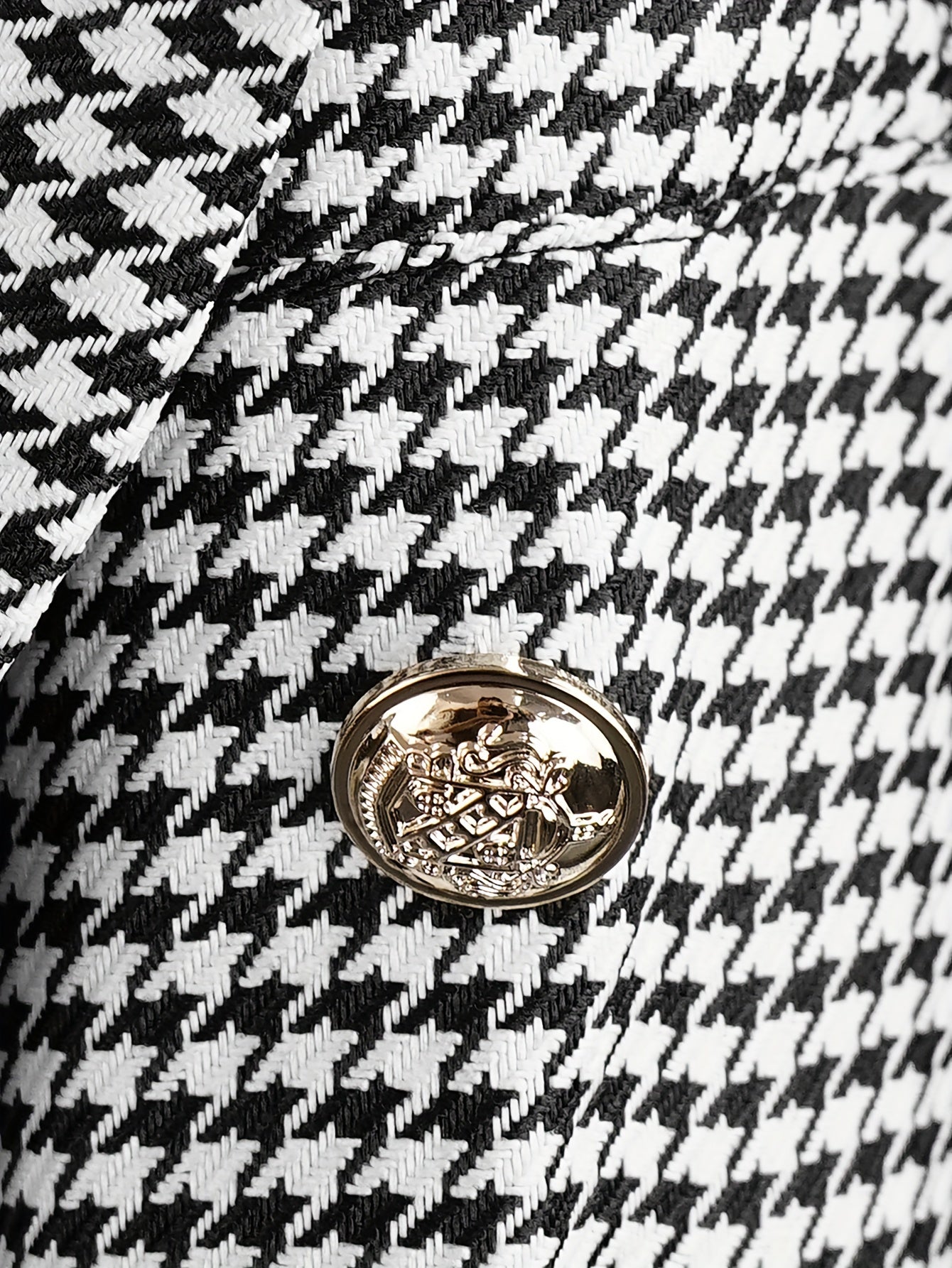  Houndstooth Print Slim Blazer