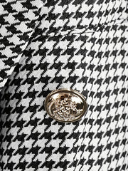  Houndstooth Print Slim Blazer