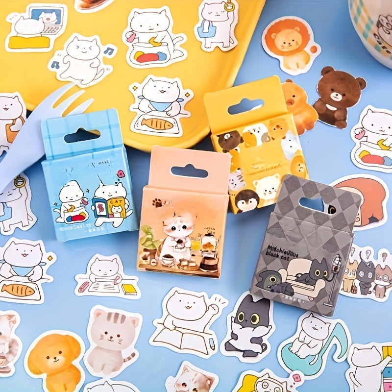 46pcs Animal Stickers Pack - DIY Journal Decoration Adhesive Sealing Stickers