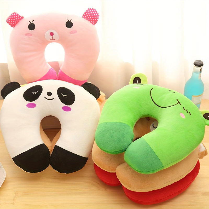 U Shape Animal Print Travel Pillow Neck Support Cushion Soft & Comfortable