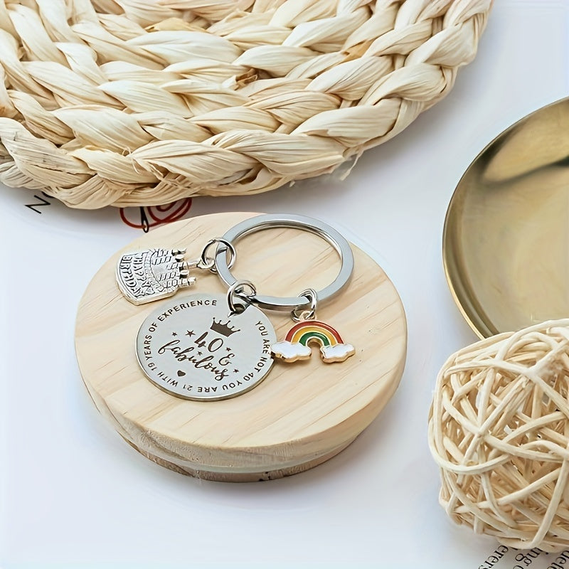 Stainless Steel Birthday Keychain for Him & Her