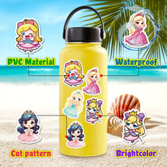 100 Princess Fairy Stickers Pack Waterproof Vinyl Cartoon Princess Girls Decals