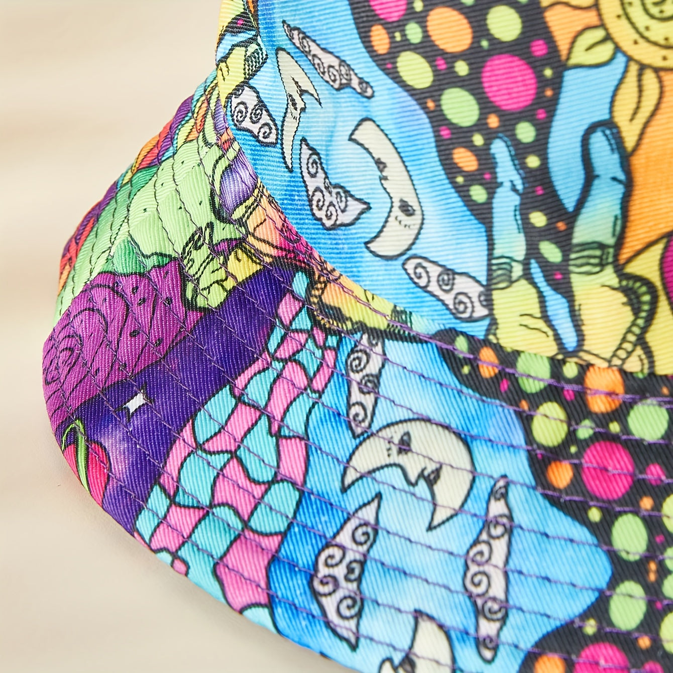 Reversible Cartoon Graffiti Bucket Hat Lightweight