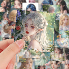 52pcs Watercolor Girl Series PVC Stickers for Crafting