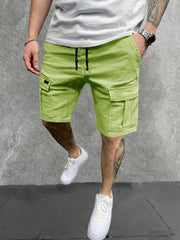 Men's Casual Cargo Shorts Drawstring Waist for Summer