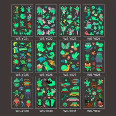 Glow in the Dark Cartoon Tattoos for Kids