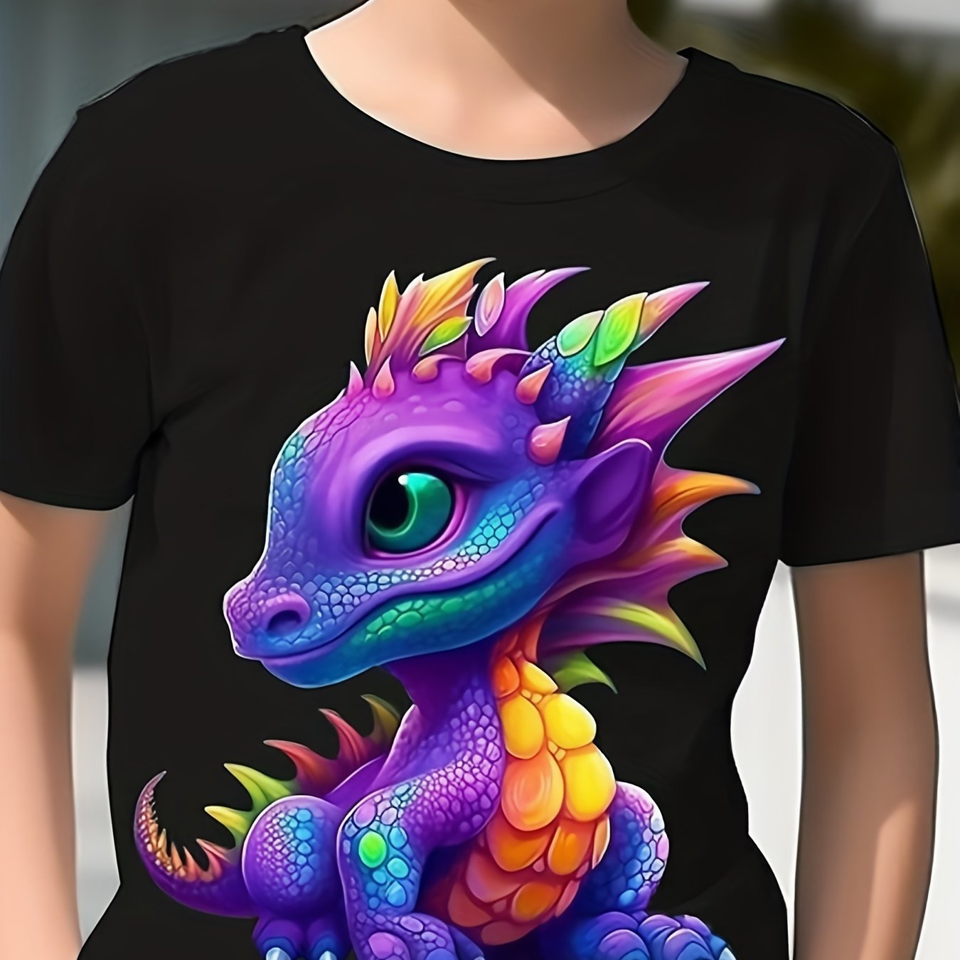 3D Dragon Graphic T-Shirt for Boys - Summer Outdoor Wear