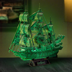 Fluor. Green Flying Dutchman 3D Puzzle - Ship Home Decor
