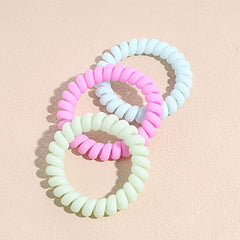 Solid Telephone Wire Scrunchie Elastic Hair Tie Accessory
