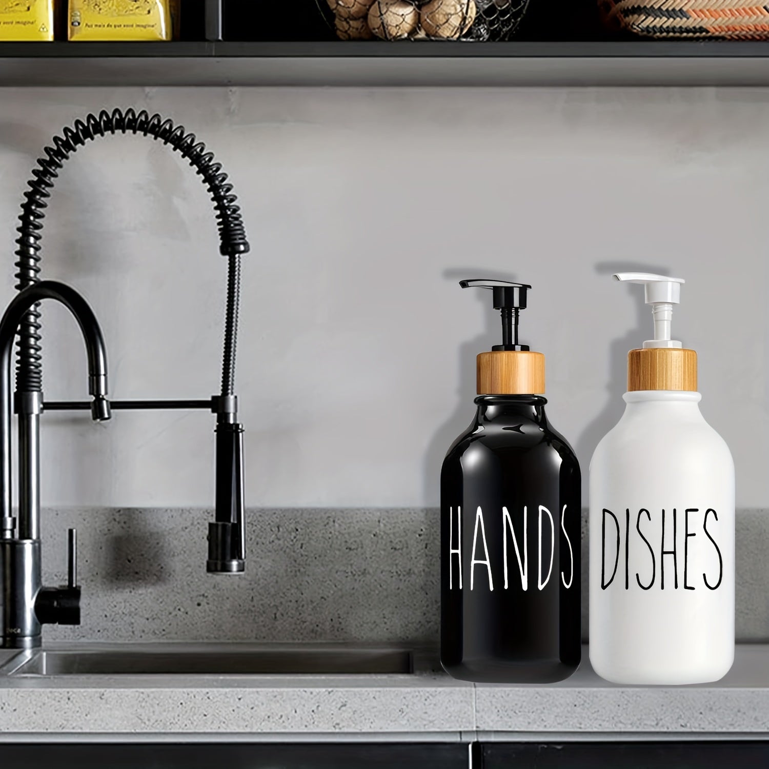 2pcs Refillable Plastic Soap Dispenser Bathroom Kitchen Liquid Storage Container