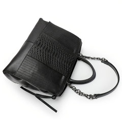 Snakeskin Pattern Handbag Women's Leather Satchel Purse For Office