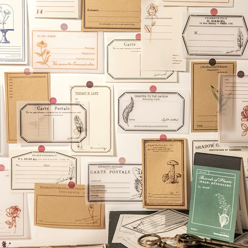 Grass & Wood Notes Series Memo Book Plant Collage Journal