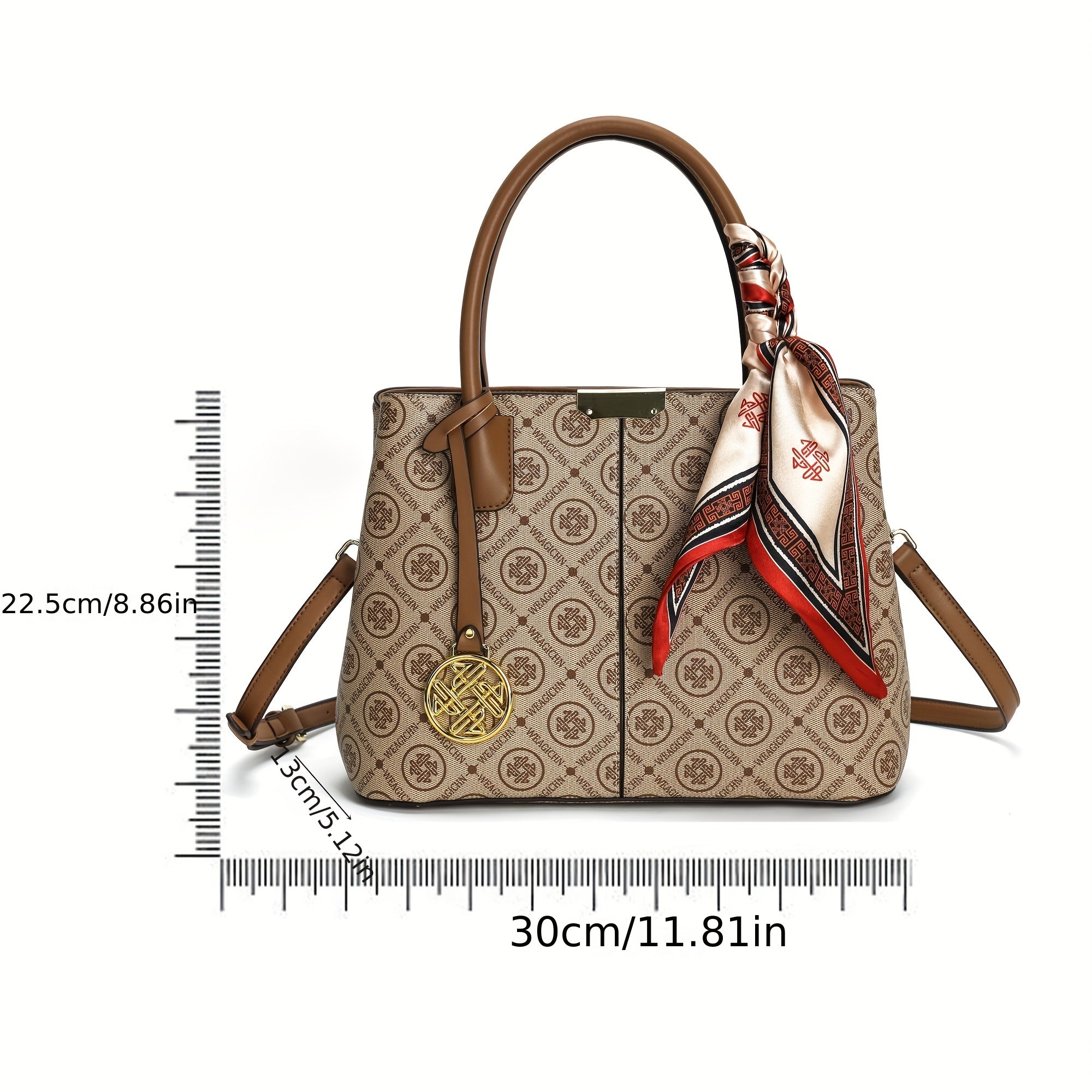 Plaid Pattern Handbags Scarf Decor Crossbody Bag Satchel Purse