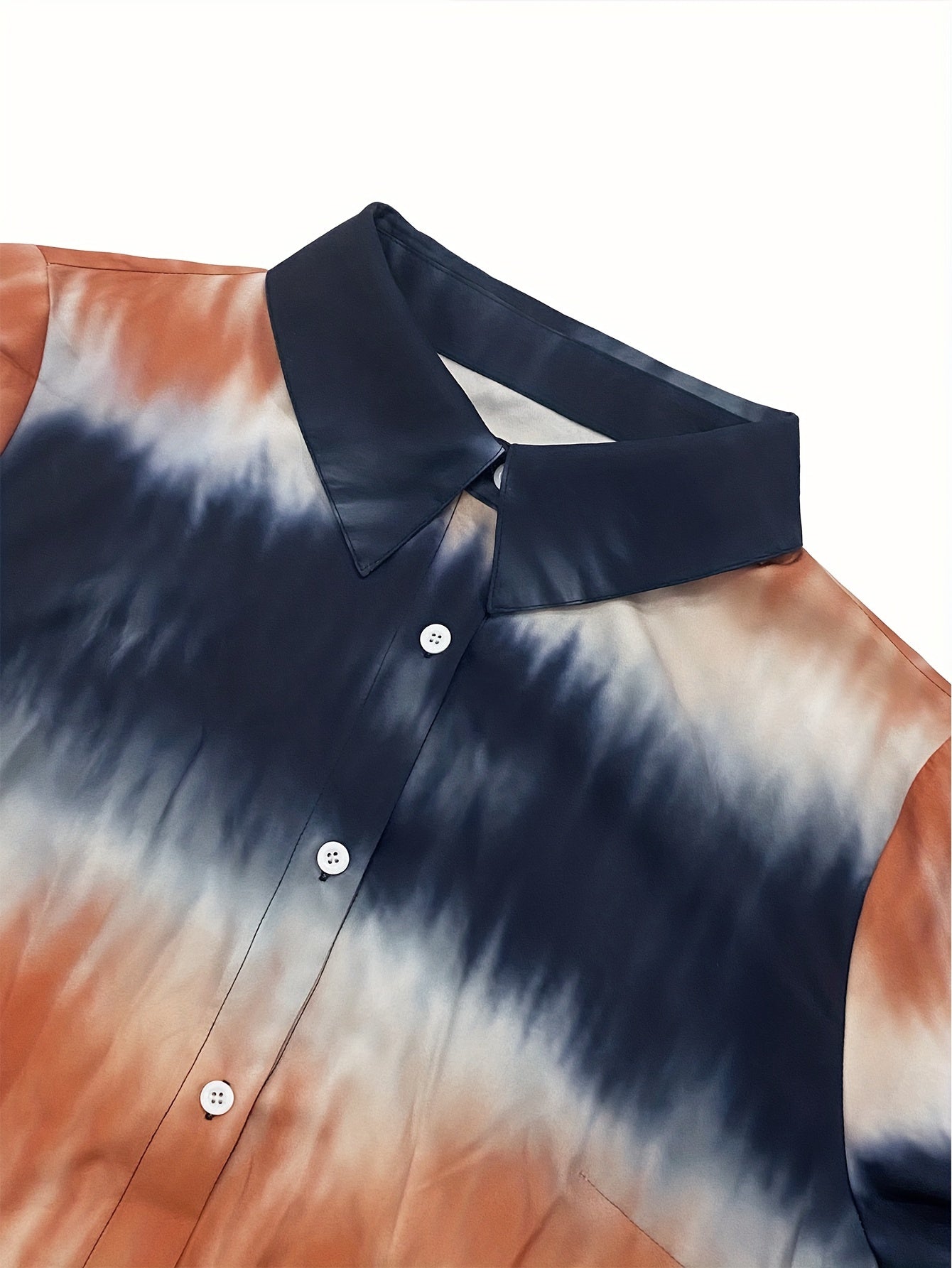  Tie Dye Long Sleeve Maxi Shirt Dress