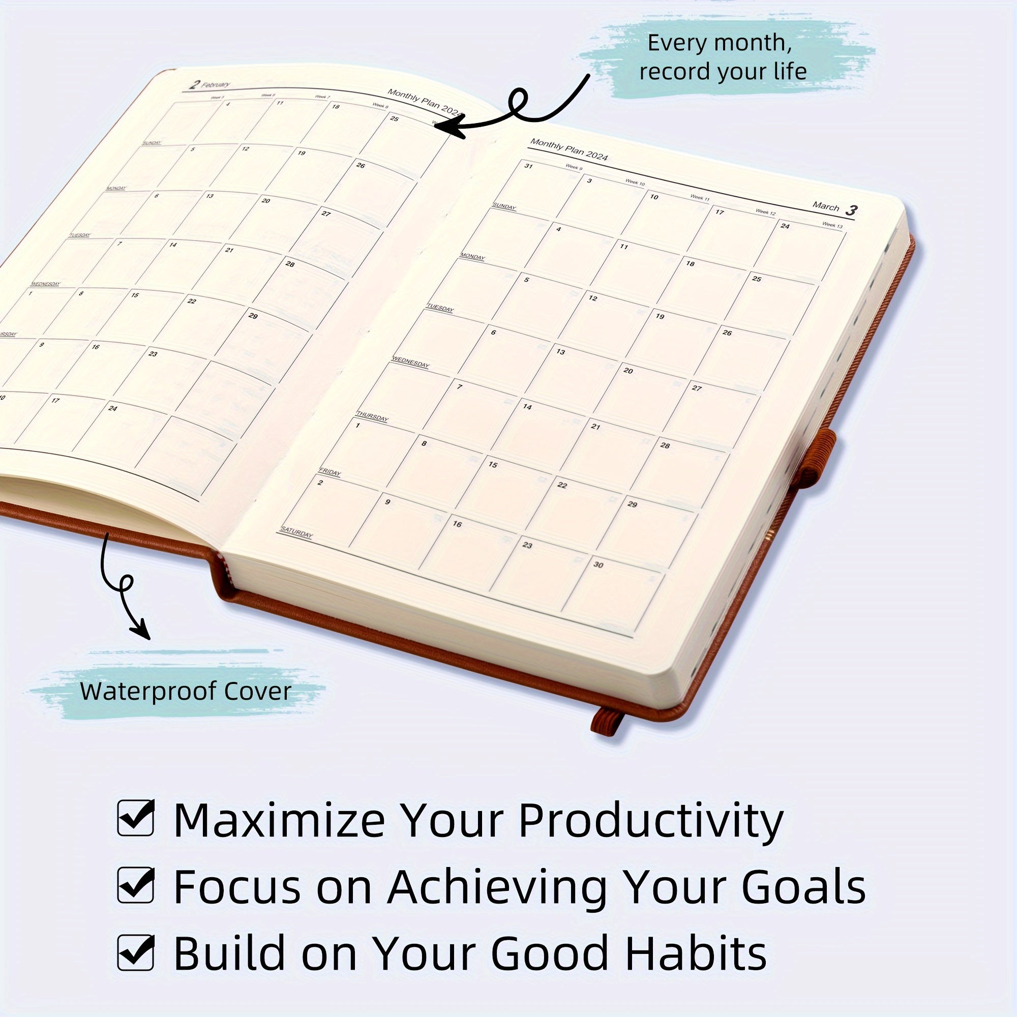 1pc Annual Planner w/ 5 DIY Stickers, Customizable Schedule Book