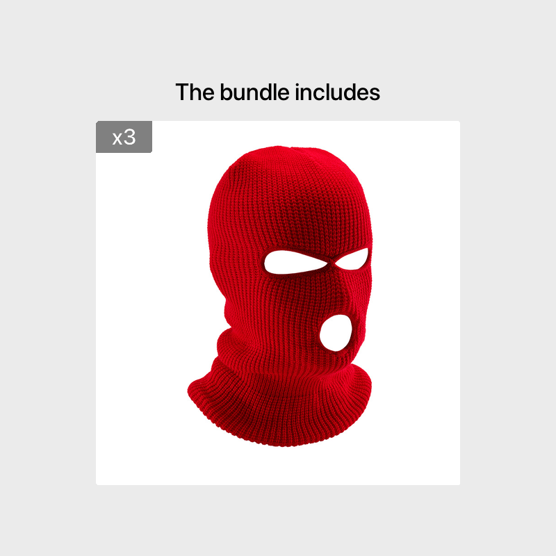 Men's Winter Cycling Hat Beanie Face Covering 3 Hole Knitted Full Face Cover
