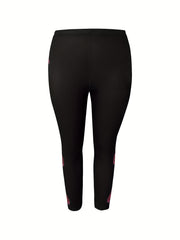  Santa Claus Print High Rise Leggings