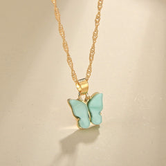 Butterfly Pendant Necklace Dainty Chain Neck Jewelry Birthday Gift