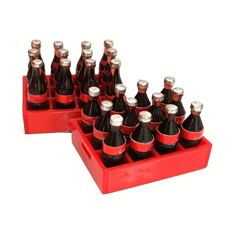 13pcs Mini Soft Drink Basket Food Model Dollhouse Decoration