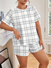  Plaid Tee & Shorts 2pcs Set