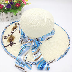 Breathable Sun Hat Ribbon Bowknot Decor Bucket Hat Women